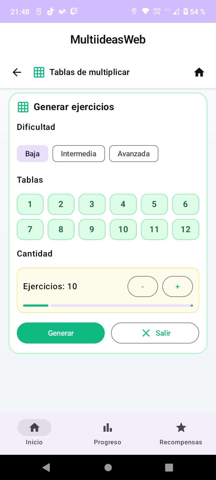 Tablas de Multiplicar