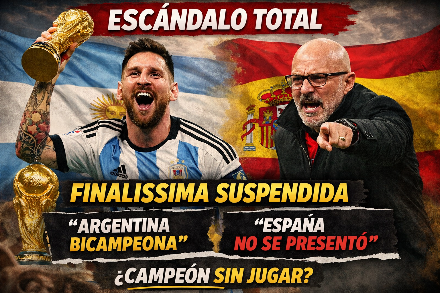 Finalissima suspendida: polémica total por el “bicampeonato” de Argentina sin jugar