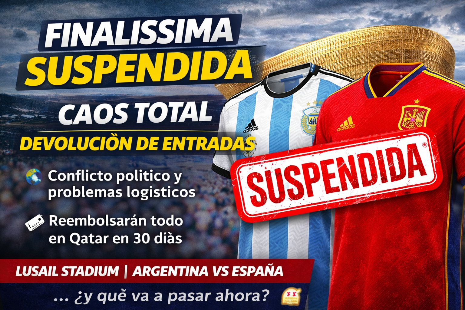 Finalissima suspendida: qué pasó con Argentina vs España y qué ocurre con las entradas